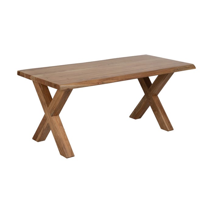 Mesa Comedor Natural Madera De Acacia 180 X 90 X 76 Cm