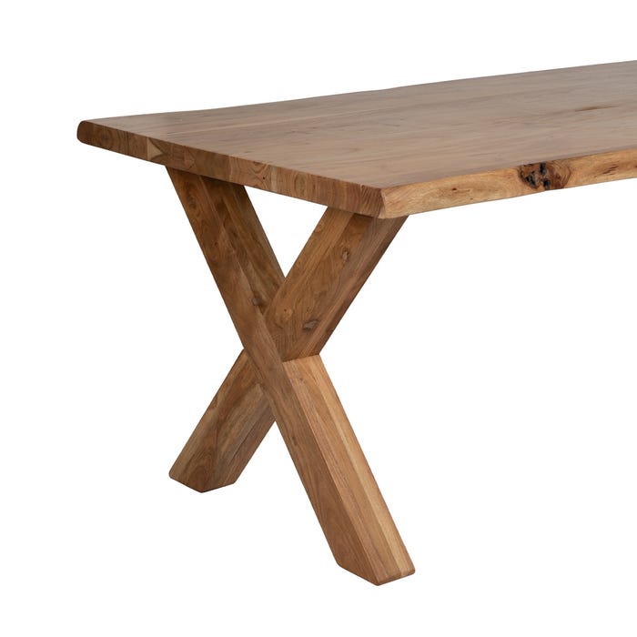 Mesa Comedor Natural Madera De Acacia 240 X 100 X 76 Cm