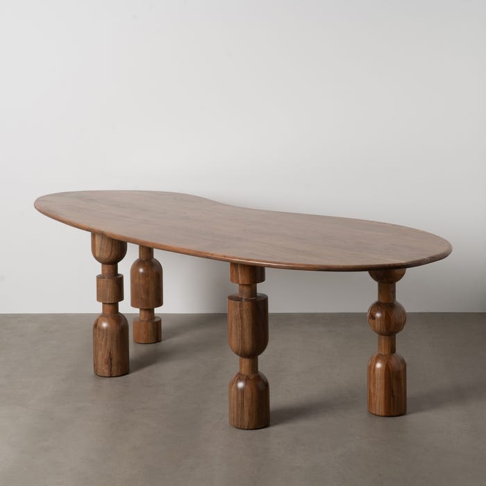 Brown Acacia Wood Dining Table 240 x 97 x 76 cm
