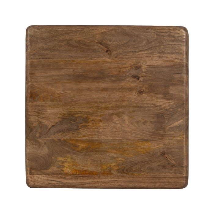 Mesa Centro Marrón Madera De Mango Salón 60 X 60 X 45 Cm