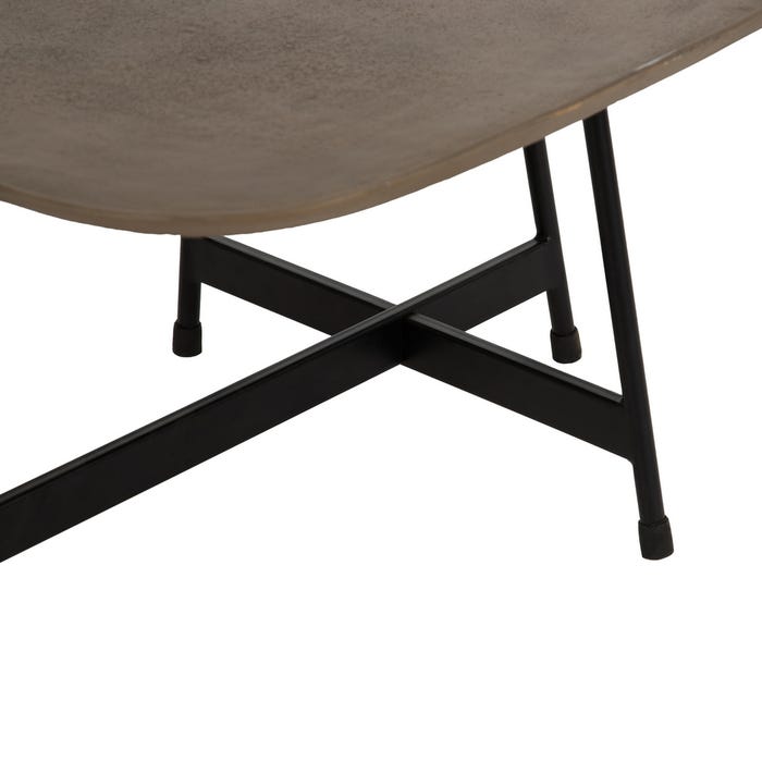 Mesa Centro Oro-Negro Metal Salón 61 X 61 X 37 Cm