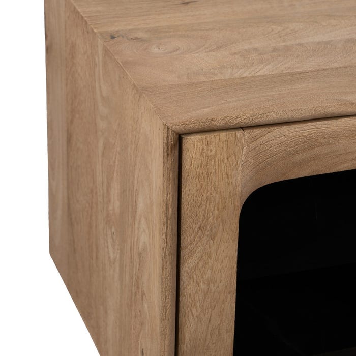 Móvel de TV em madeira de manga natural para sala de estar 180 x 40,50 x 48 cm