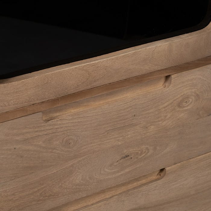 Armario Natural Madera De Mango Salón 107 X 40,50 X 142 Cm