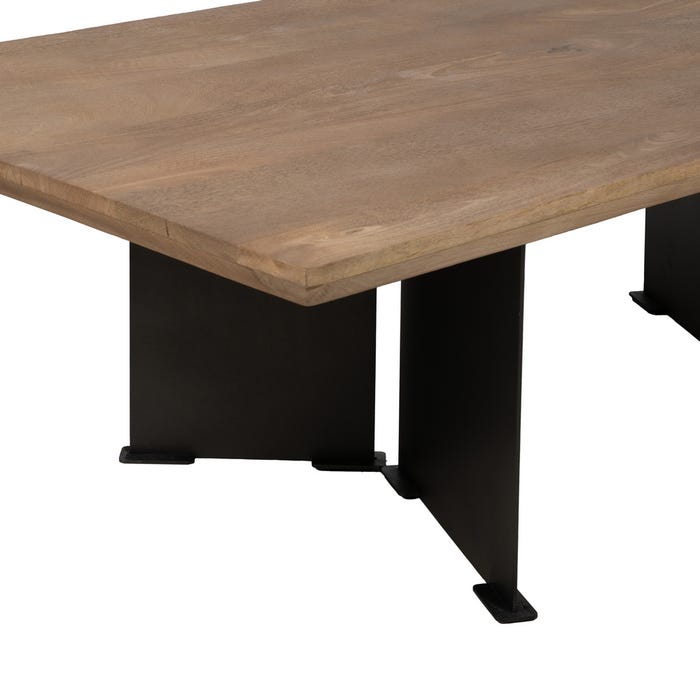 Natural Wood-Iron Coffee Table Living Room 150 X 70 X 43 Cm