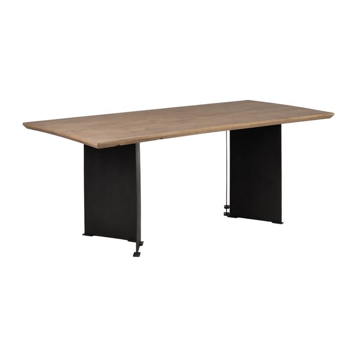 Natural Wood-Iron Dining Table Living Room 190 X 90 X 77 Cm