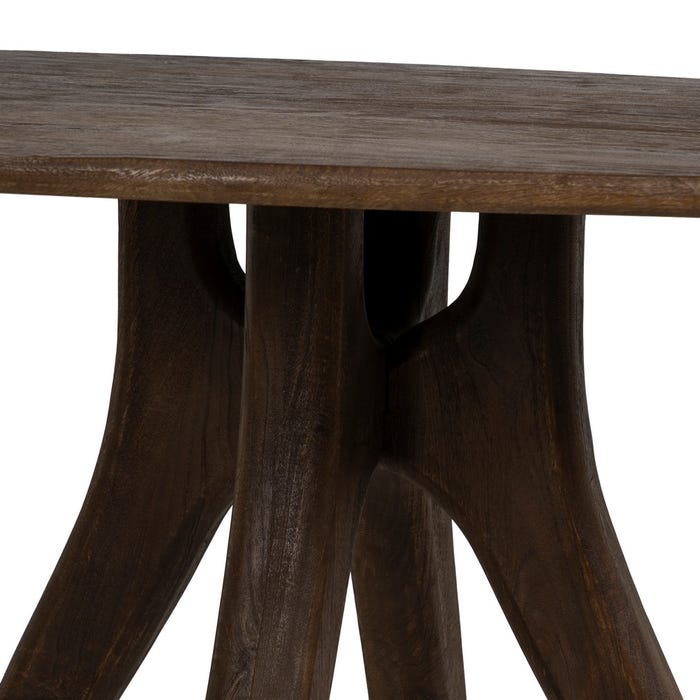 Mesa Comedor Marrón Madera De Mango 120 X 106 X 76 Cm