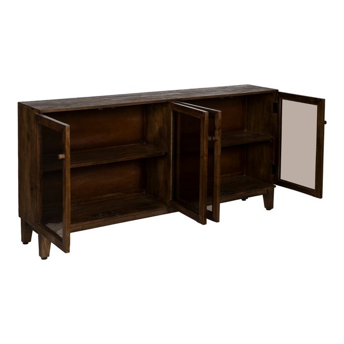 Aparador Marrón Madera De Mango Salón 180 X 35 X 87 Cm