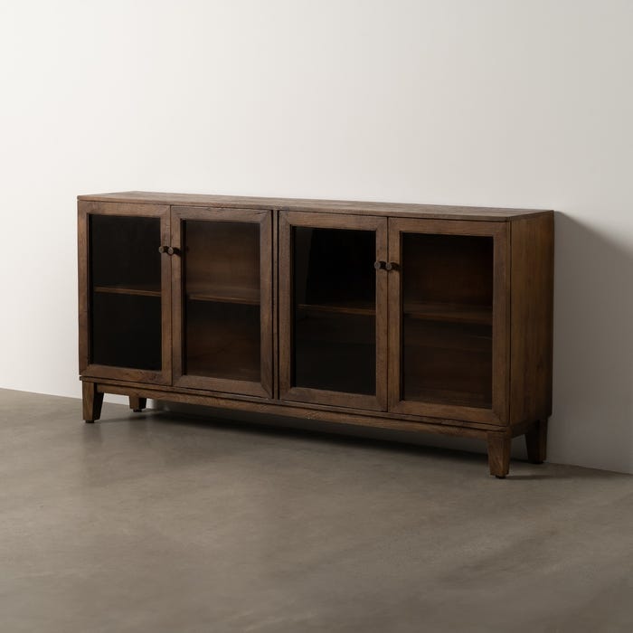 Aparador Marrón Madera De Mango Salón 180 X 35 X 87 Cm