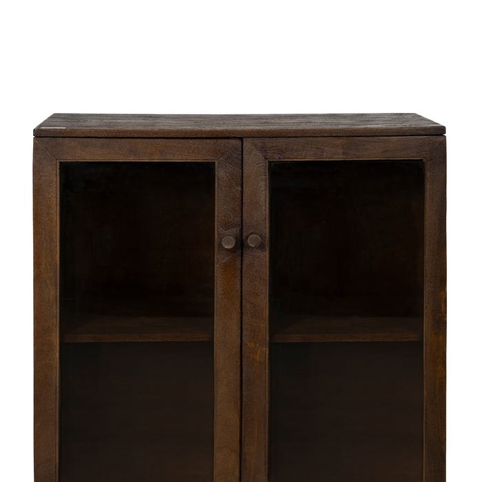 Armario Marrón Madera De Mango Salón 80 X 40 X 100 Cm