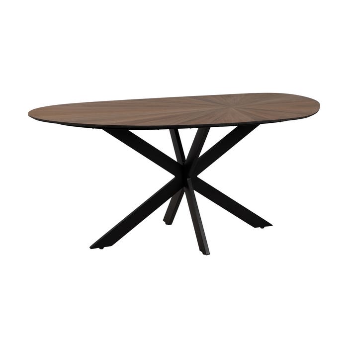 Mesa de Jantar Natural-Preto Dm-Metal 178 X 80 X 77 Cm