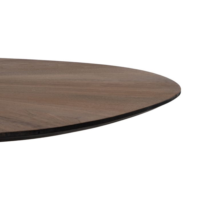 Mesa Comedor Natural-Negro Dm-Metal 178 X 80 X 77 Cm