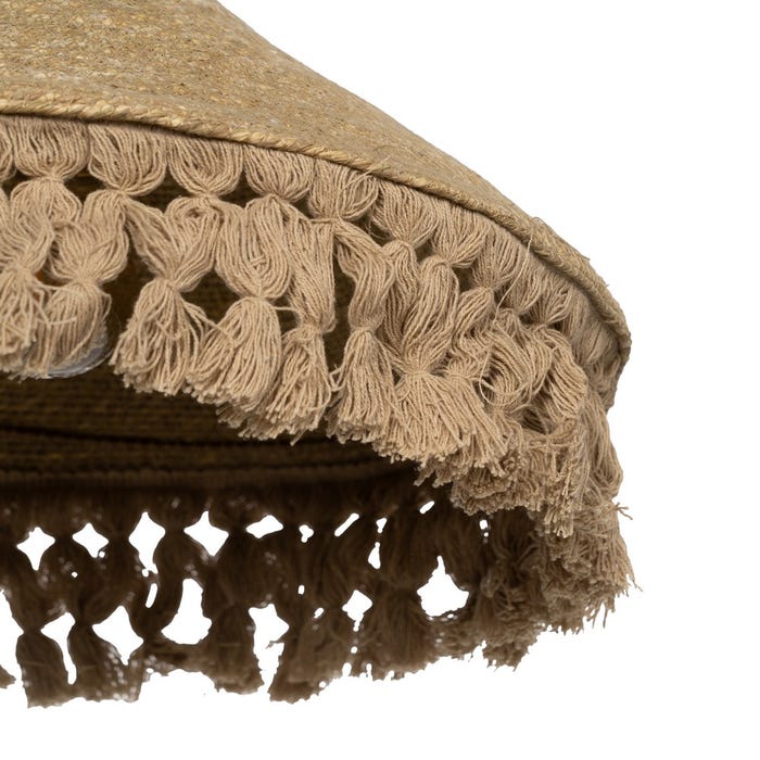 Lampara Techo Beige Fibra Natural 40 X 40 X 12 Cm
