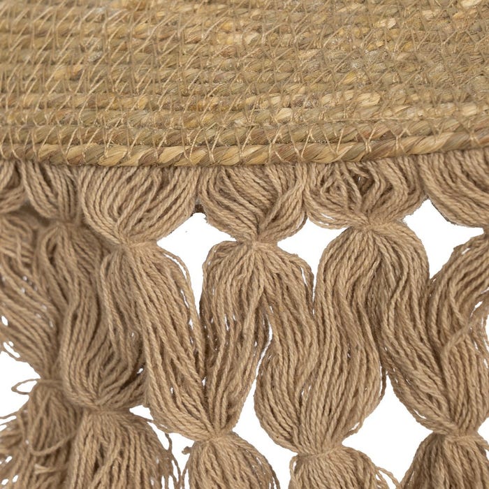 Lampara Techo Beige Fibra Natural 40 X 40 X 12 Cm