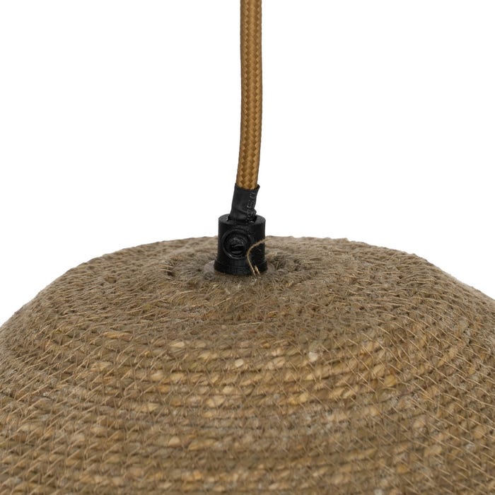 Lampara Techo Beige Fibra Natural 50 X 50 X 16 Cm