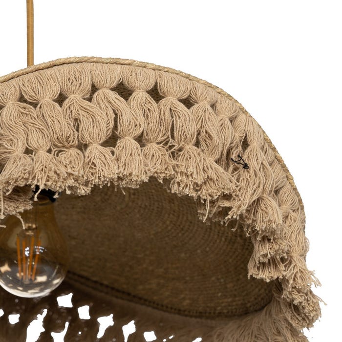 Lampara Techo Natural Fibra Natural 78 X 78 X 8 Cm