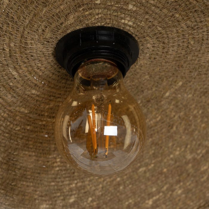 Lampara Techo Natural Fibra Natural 78 X 78 X 8 Cm