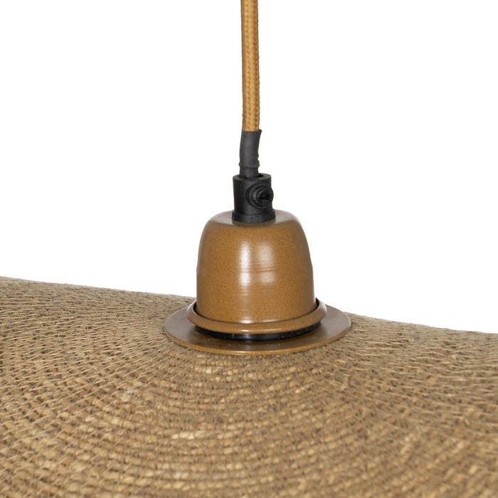 Lampara Techo Natural Fibra Natural 78 X 78 X 8 Cm