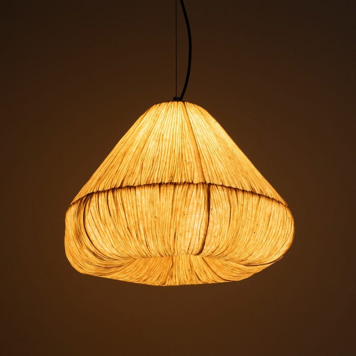 Lámpara Techo Beige Papel-Metal 49 X 49 X 40 Cm