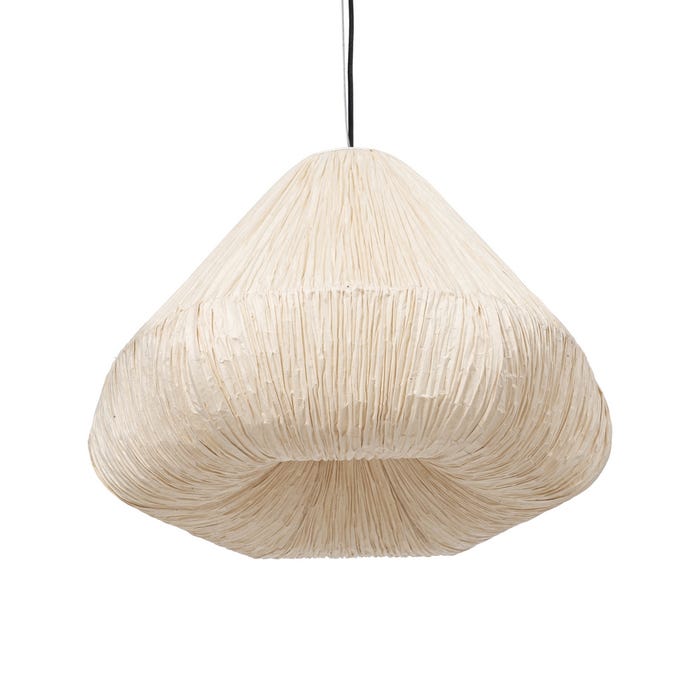 Lámpara Techo Beige Papel-Metal 49 X 49 X 40 Cm