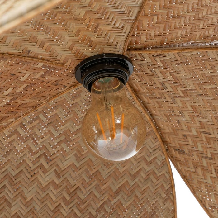Lámpara Techo Fibra Natural Iluminación 63 X 63 X 30 Cm