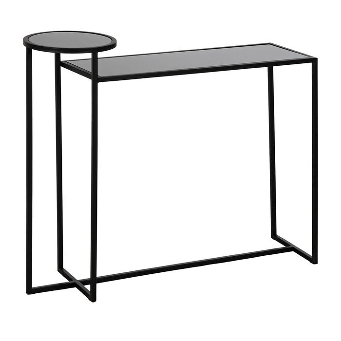 Consola Negro Metal-Cristal 101 X 30 X 83 Cm