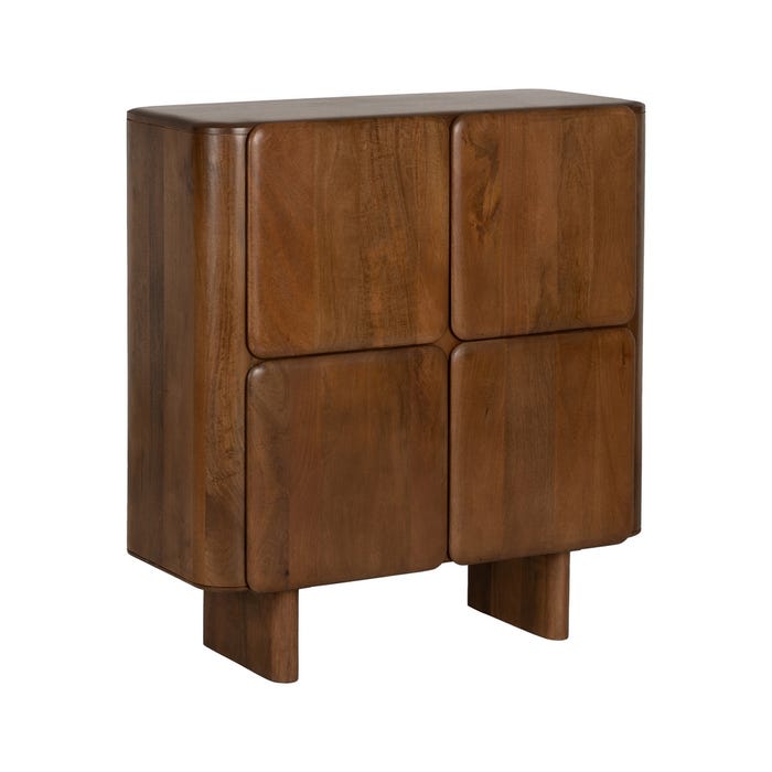 Armario Marrón Madera De Mango Salón 104 X 45 X 110 Cm