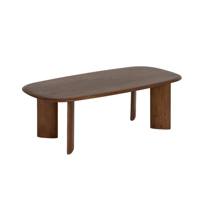 Mesa Centro Marrón Madera De Mango Salón 120 X 60 X 40 Cm