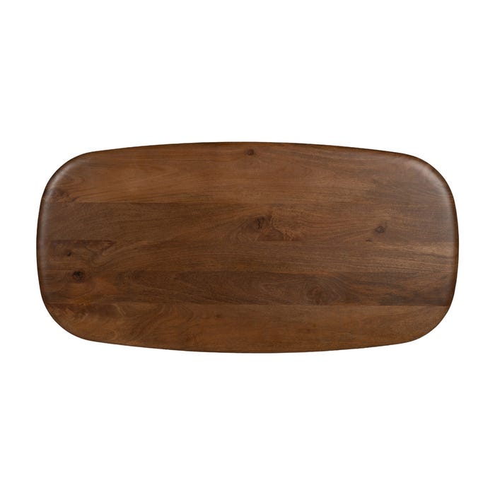 Mesa Centro Marrón Madera De Mango Salón 120 X 60 X 40 Cm