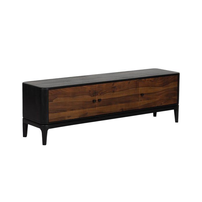 Mueble Tv Marrón-Negro Madera Salón 160 X 40 X 50 Cm