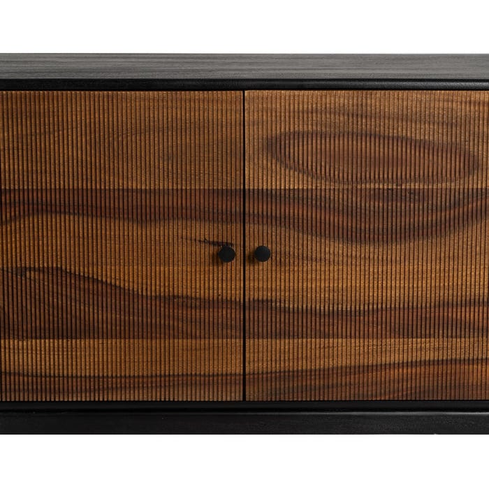 Aparador Marrón-Negro Madera Salón 160 X 40 X 75 Cm