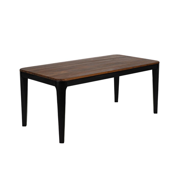 Mesa de Jantar de Madeira Marrom-Preta Sala de Estar 180 X 90 X 76 Cm