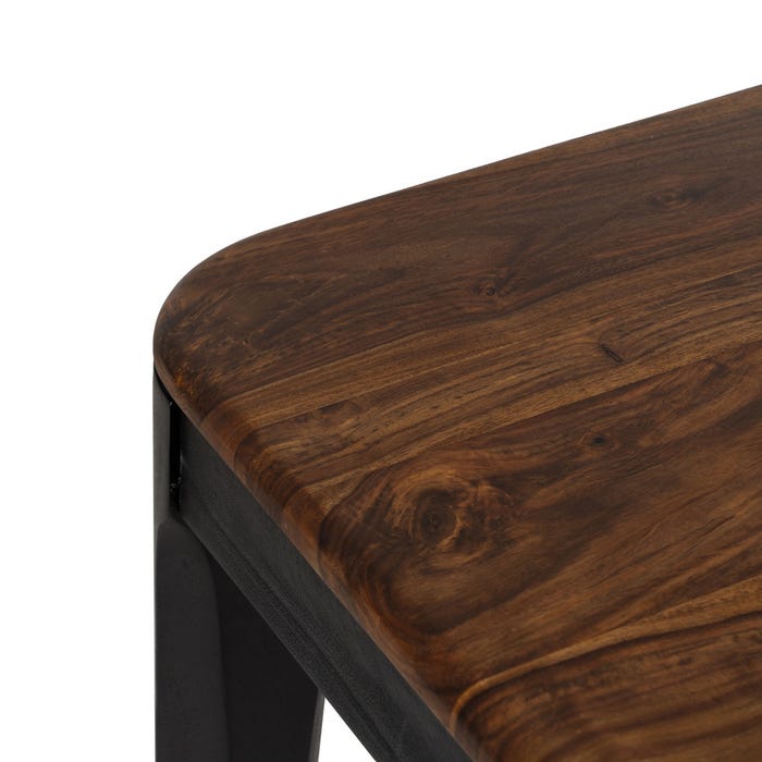 Mesa de Jantar de Madeira Marrom-Preta Sala de Estar 180 X 90 X 76 Cm