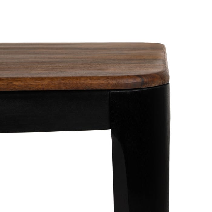 Mesa de Jantar de Madeira Marrom-Preta Sala de Estar 180 X 90 X 76 Cm