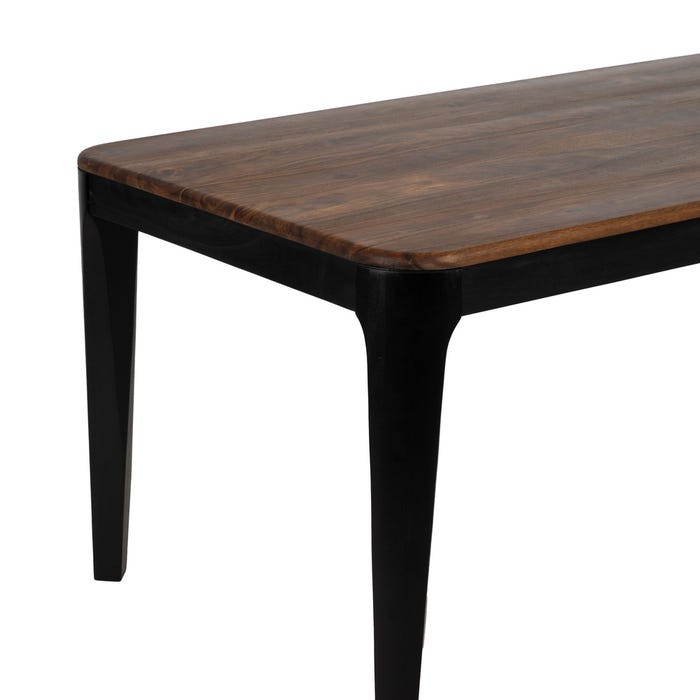 Mesa de Jantar de Madeira Marrom-Preta Sala de Estar 180 X 90 X 76 Cm
