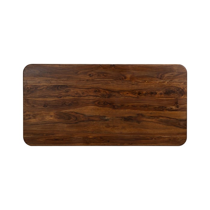 Mesa de Jantar de Madeira Marrom-Preta Sala de Estar 180 X 90 X 76 Cm