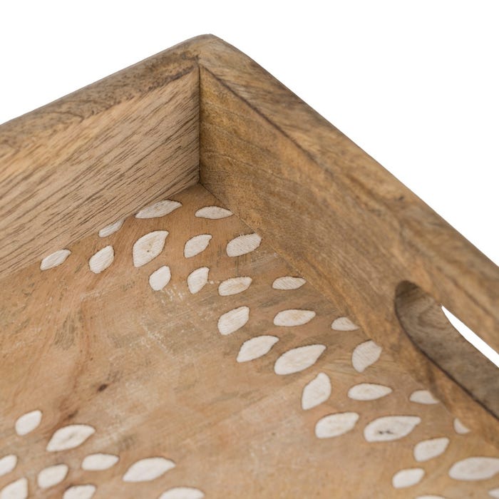 S/2 Bandejas Blanco-Natural 43,50 X 27 X 5 Cm