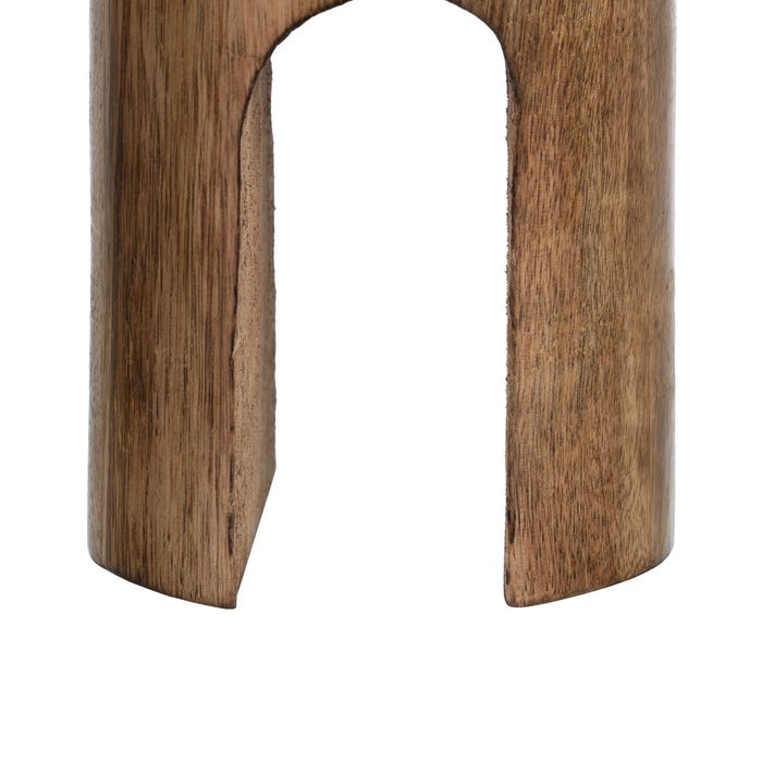 S/2 Candelabro Natural Madera De Mango 11,50 X 11,50 X 23 Cm