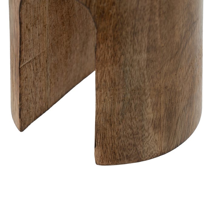 S/2 Candelabro Natural Madera De Mango 11,50 X 11,50 X 23 Cm