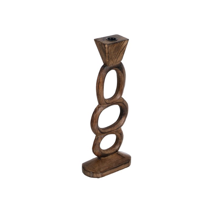 S/3 Candelabro Natural Madera De Mango 17 X 7 X 50 Cm