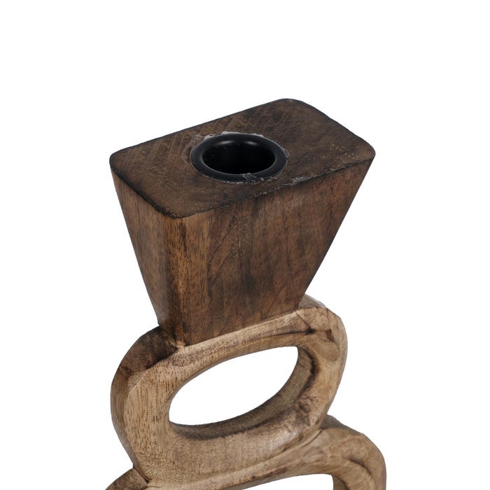 S/3 Candelabro Natural Madera De Mango 17 X 7 X 50 Cm