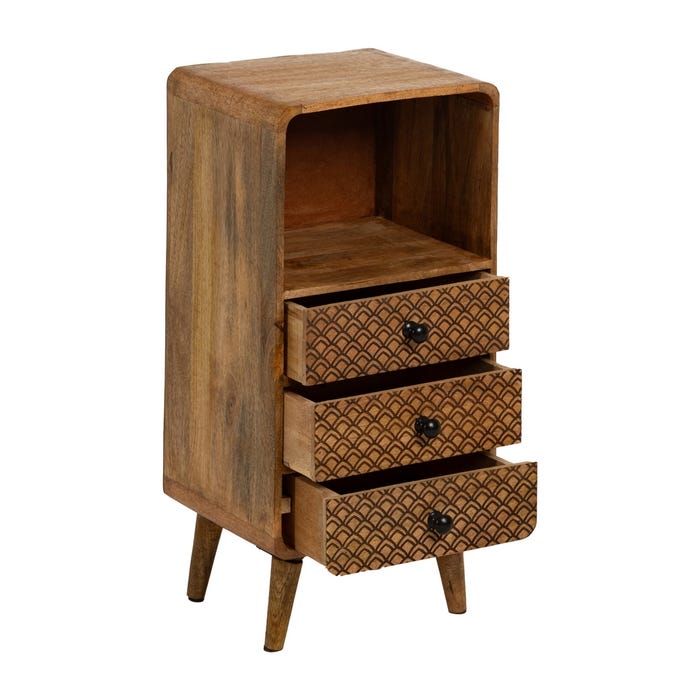 Mesita Natural Madera De Mango 29,50 X 25,50 X 64 Cm