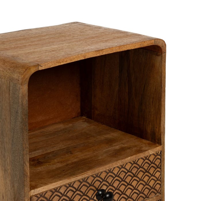 Mesita Natural Madera De Mango 29,50 X 25,50 X 64 Cm