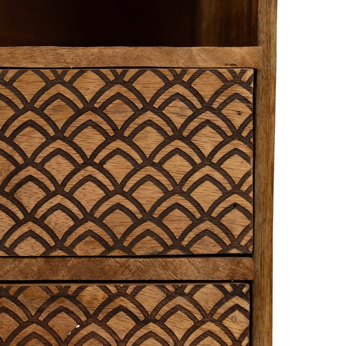 Mesita Natural Madera De Mango 29,50 X 25,50 X 64 Cm