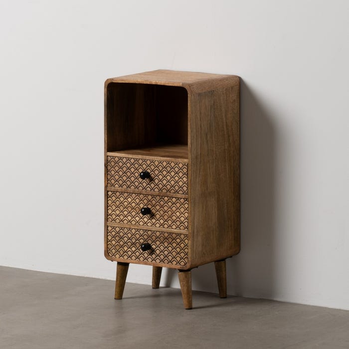 Mesita Natural Madera De Mango 29,50 X 25,50 X 64 Cm