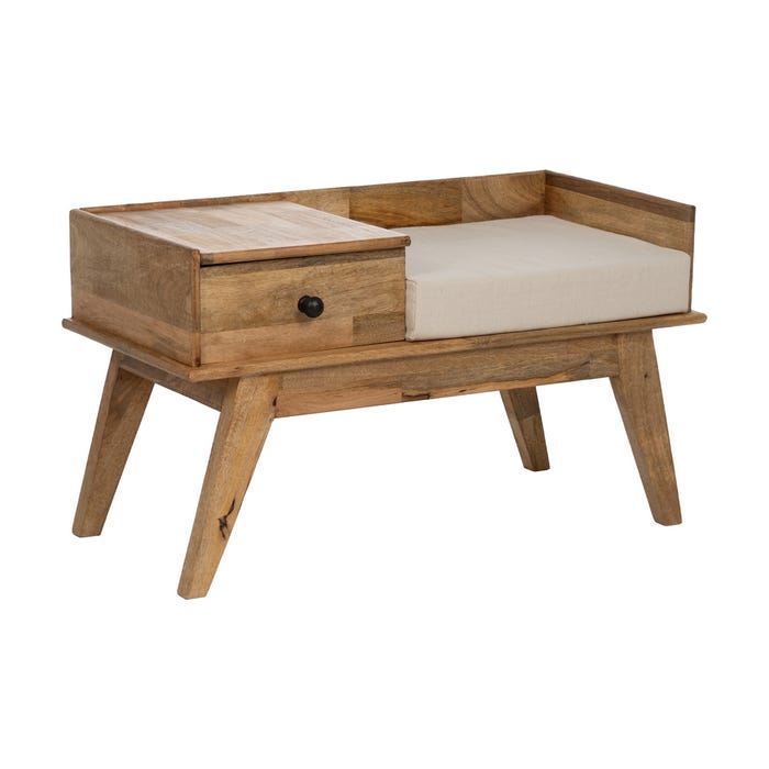 Banco Natural Madera De Mango 98 X 46 X 54 Cm