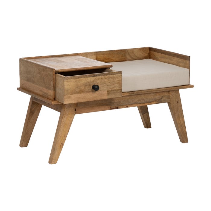 Banco Natural Madera De Mango 98 X 46 X 54 Cm