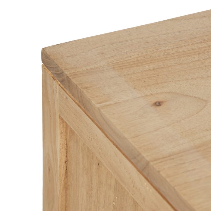 Natural Mindi Wood Sideboard Living Room 140 X 40 X 82 Cm