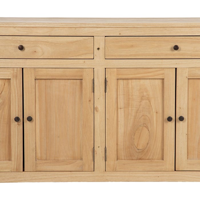 Natural Mindi Wood Sideboard Living Room 140 X 40 X 82 Cm