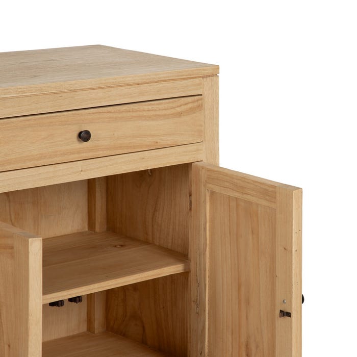 Natural Mindi Wood Sideboard Living Room 140 X 40 X 82 Cm