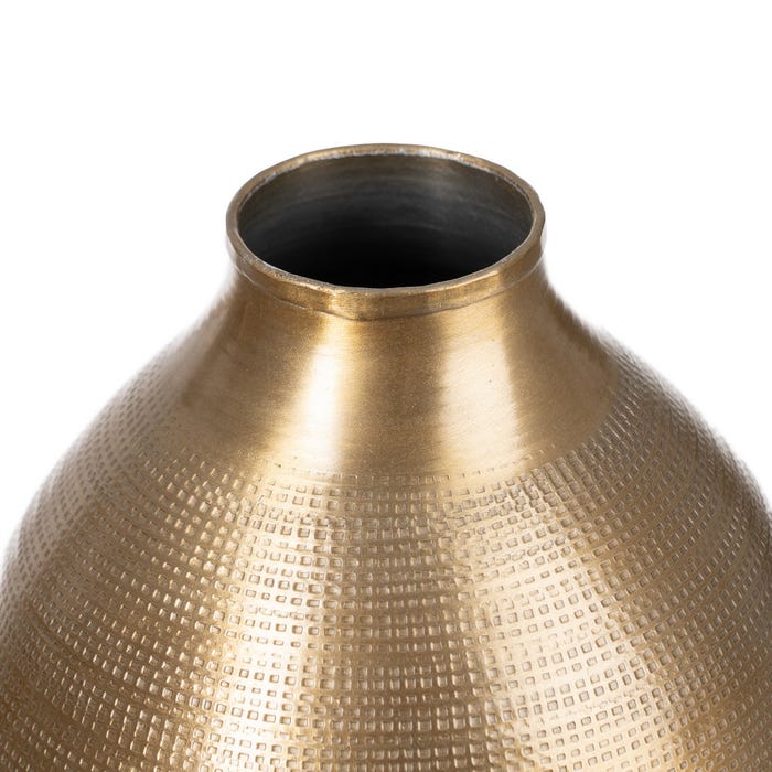 Vaso de Ouro Antigo Decoração de Metal 19,70 X 19,70 X 41,30 Cm